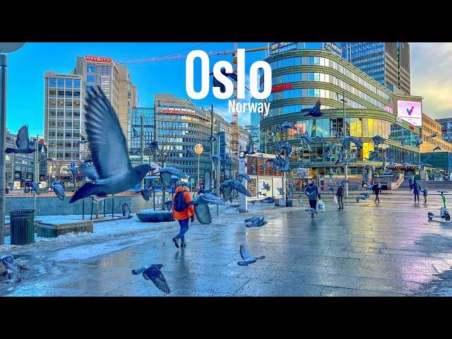 Oslo Norway - February 2022 - 4K-HDR Walking Tour - (▶91min)