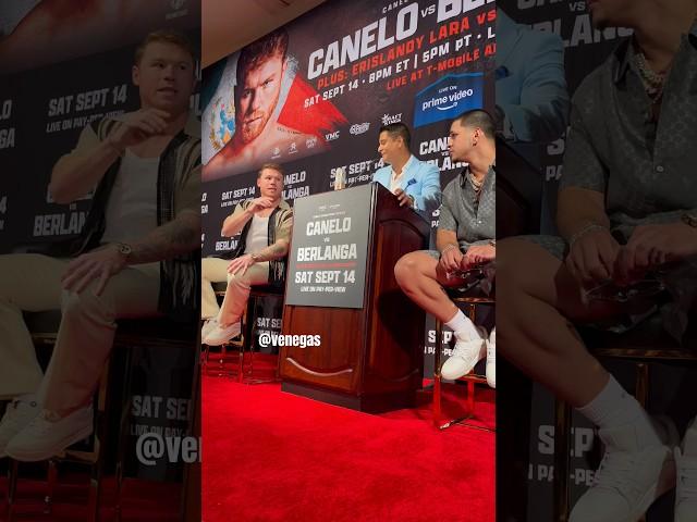 CANELO ALVAREZ & EDGAR BERLANGA HEATED VERBAL EXCHANGE IN FACE OFF! #shorts #boxing