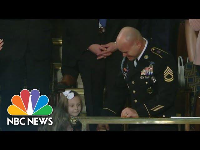 Trump Helps Officer Surprise His Family At The State Of The Union | NBC News