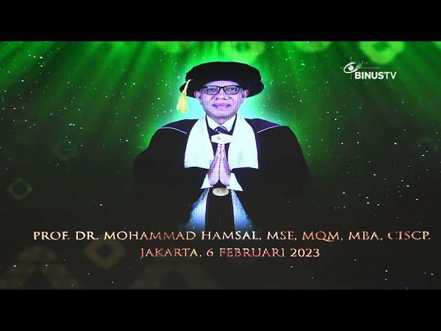 #Liputan - Prof. Mohammad Hamsal Dikukuhkan Menjadi Guru Besar BINUS | JURNAL19