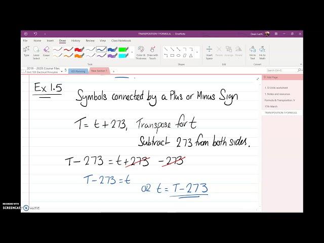 Transposition of Formula 1 Basic Engineering Maths