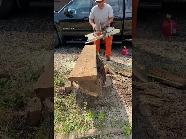 Best Chainsaw Milling First Cut Method for Small Logs! #chainsawmill #granberg #sawmill