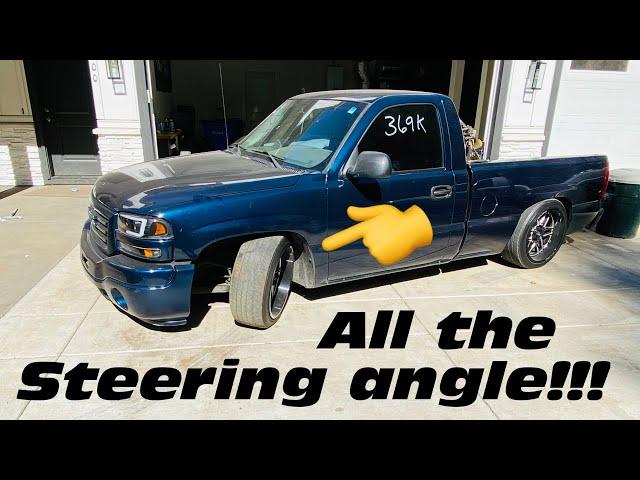 BIG STEERING ANGLE ON MY GMC 1500… budget drift truck build EP | 7