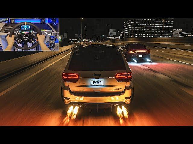 1150HP Jeep Trackhawk Vs Dodge Charger SRT Hellcat - Assetto Corsa | Moza R9 + VR