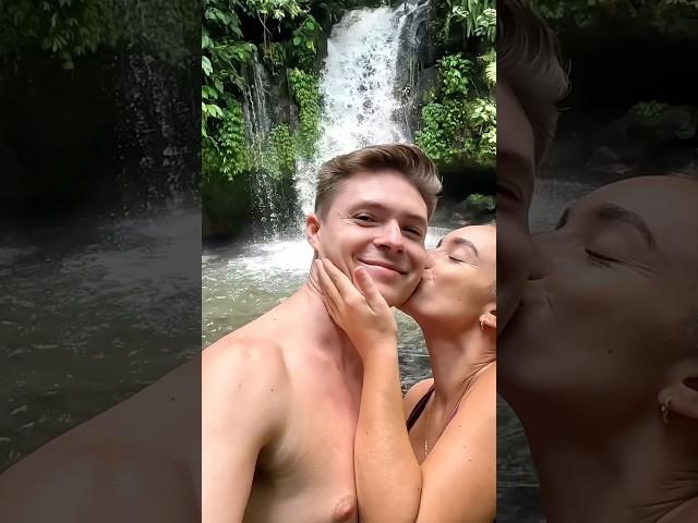 Beautiful hidden waterfall in Bali  #travelvlog #travel #bali