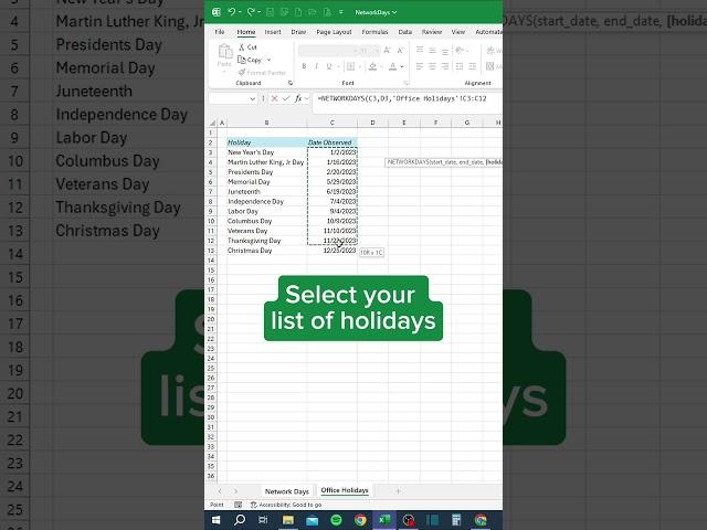 How to calculate total work days between dates in Excel‼️ #excel