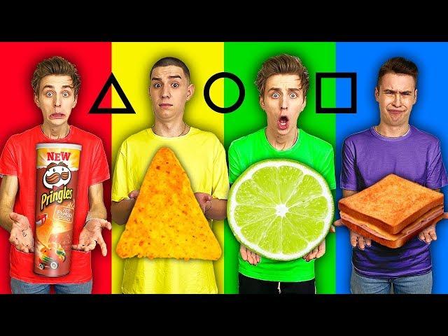 SQUARE, TRIANGULAR, OR ROUND FOOD CHALLENGE !