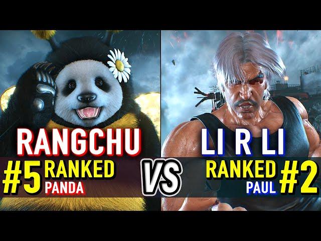 T8  RANGCHU (#5 Ranked Panda) vs LI R LI (#2 Ranked Paul)  Tekken 8 High Level Gameplay