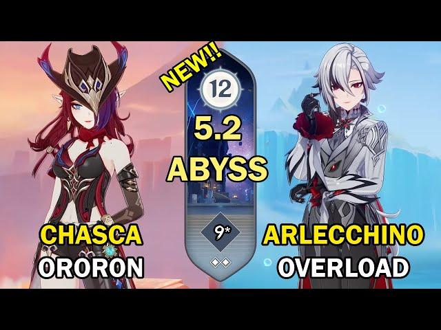 C0 Chasca x C4 Ororon & C0 Arlecchino | Spiral Abyss 12 9 Star Clear - Genshin Impact 5.2【原神】