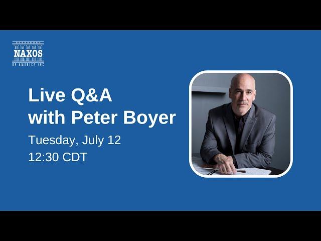 Live Q&A with Peter Boyer