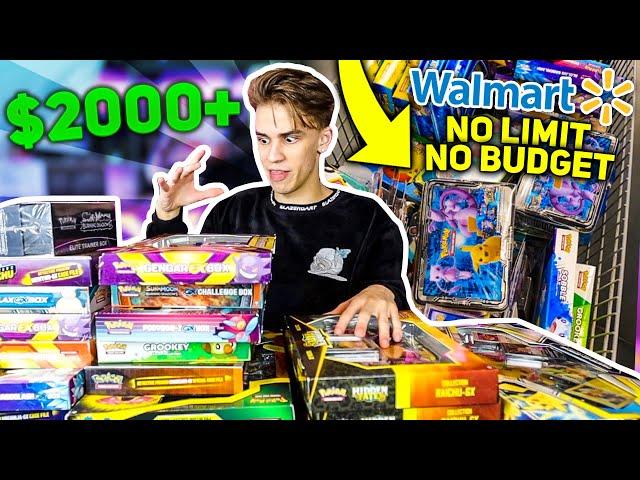 INSANE *NO BUDGET* POKEMON CARDS SHOPPING SPREE HAUL AT WALMART!! $1200 SPENT!! (Over $2000 Value)