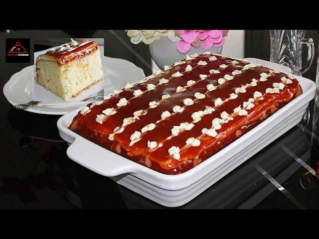 Turkish Tres Leches Cake - کیک ترکی شیری و سس کارامل