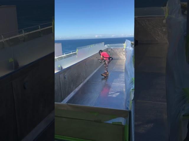 Nano Coating being applied to a Stainless Steel Swimming Pool 