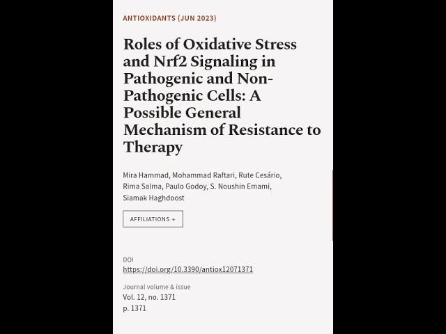 Roles of Oxidative Stress and Nrf2 Signaling in Pathogenic and Non-Pathogenic Cells: ... | RTCL.TV