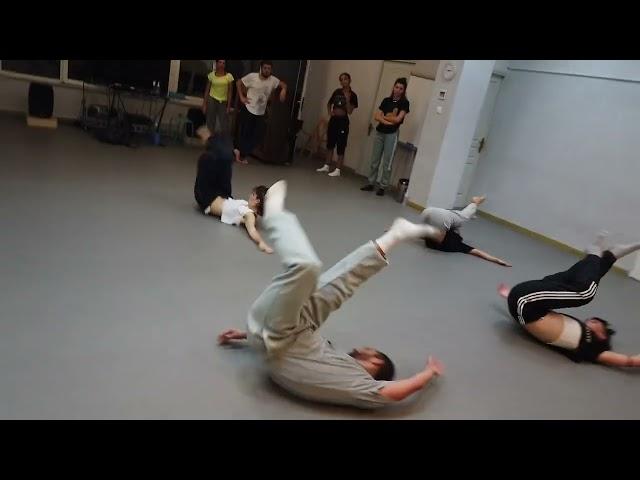 Contemporary dance class floorwork