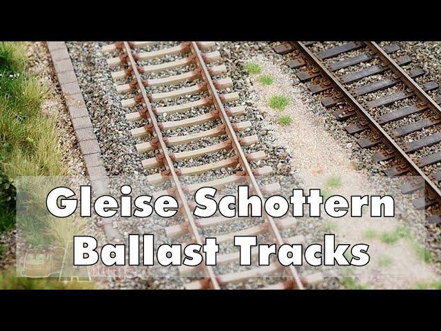 How to ballast HO modelrailway tracks with concrete sleepers [ENG SUB]