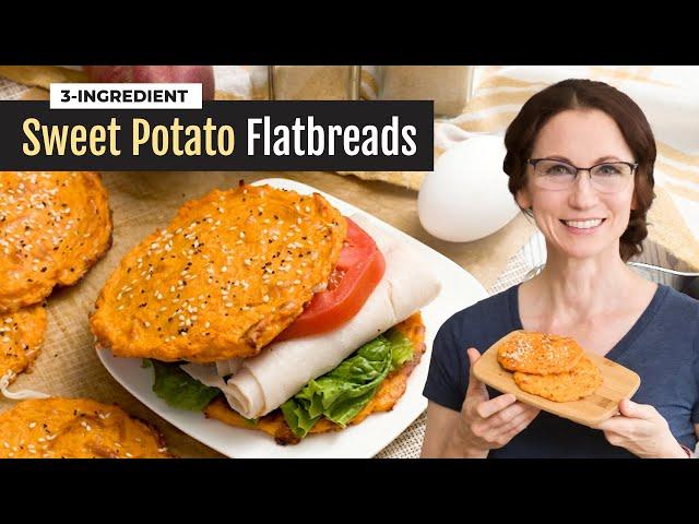 3 Ingredient Sweet Potato Flatbread Buns Gluten Free Recipe