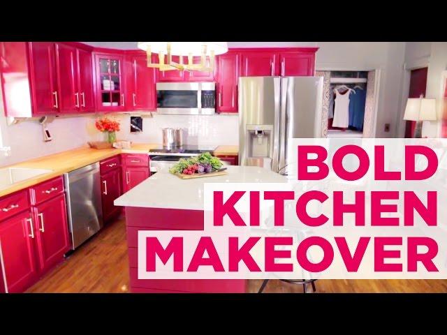 Bold and Colorful Kitchen Makeover Before & After | At Home Tips | HGTV