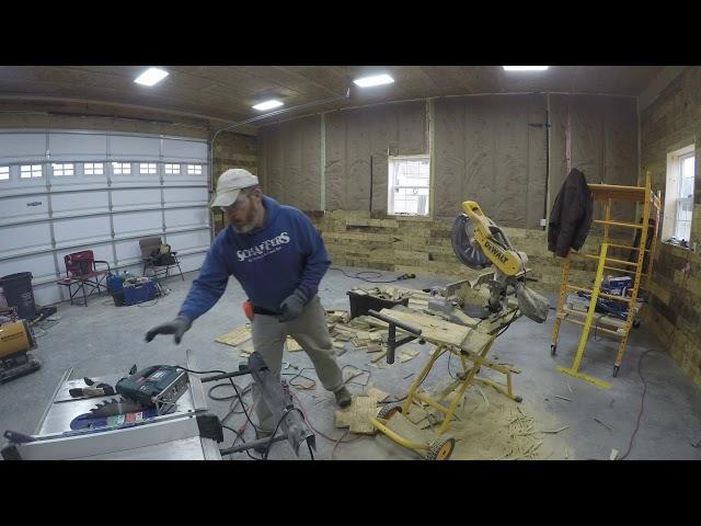 Putting up plywood 'planks' on my garage wall