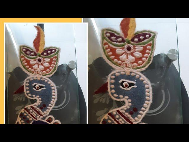 Creative #Diya #Peacock Rangoli# designs by #Leena, s Art and Design ##️⃣shorts #️⃣