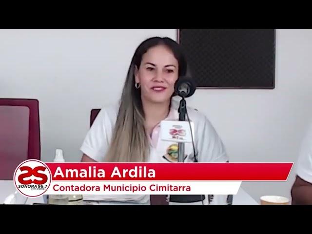 Intervención del Alcalde de Cimitarra Henry Riaño Castillo y la Contadora Municipal