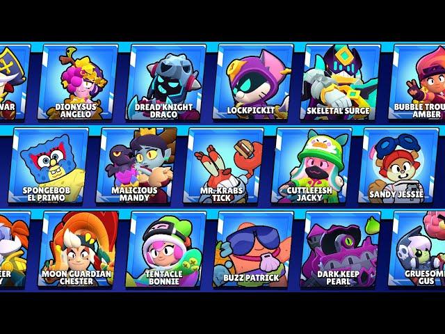 ALL 673 SKINS IN BRAWL STARS | SpongeBob, Scary Tales