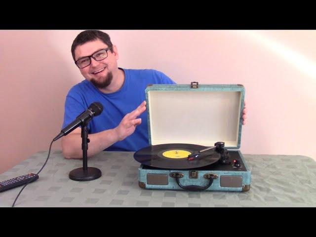 Digitnow Vinyl Record Player, 3-Speed Bluetooth Suitcase Turntable with Stereo Speakers, RCA Output
