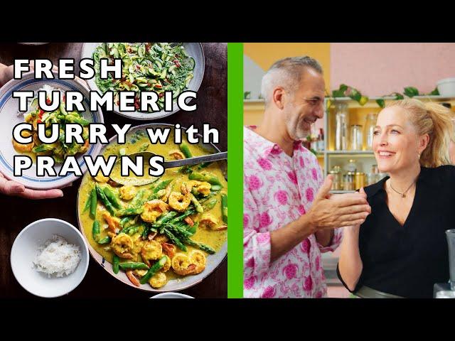 Gillian Anderson & Yotam Ottolenghi Cook Fresh Turmeric & Prawn Curry | Comfort Icons