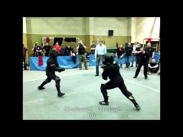 Final match Jan Chodkiewicz vs. Anton Kohutovič,  longsword fencing tournament ŚKUNKS 2012