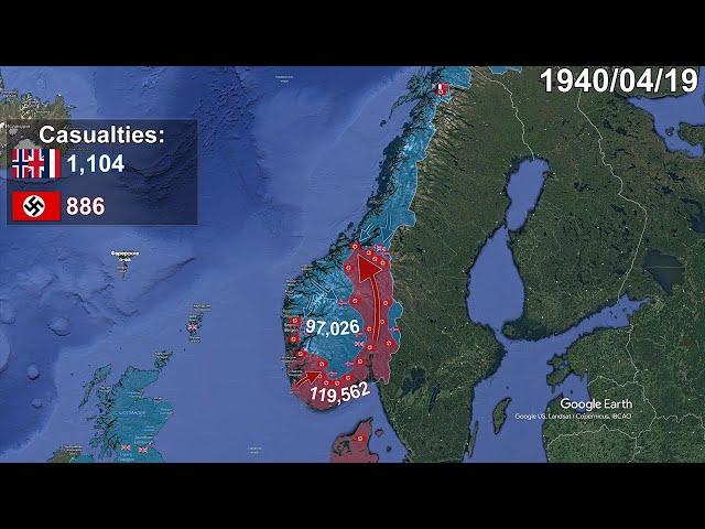 Invasion of Norway in 1 minute using Google Earth