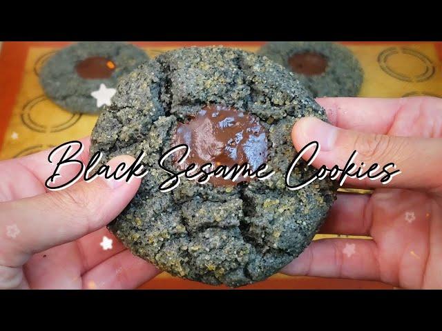 GREATEST Black Sesame Cookies Recipe (Crunchy outside, Chewy inside)