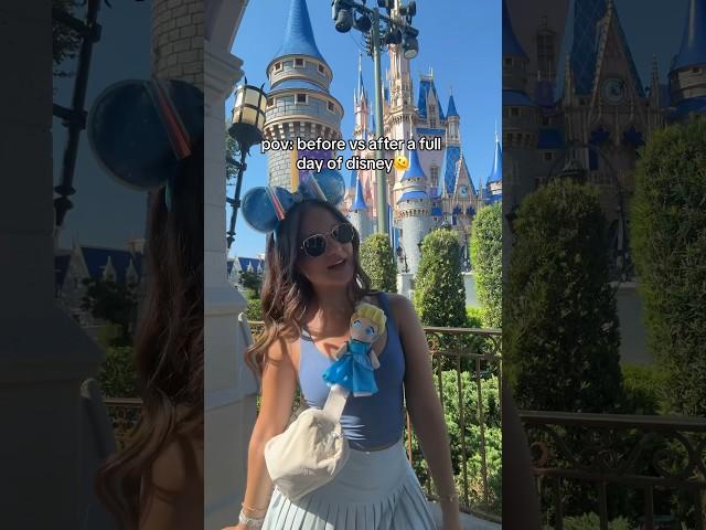 before vs after a full day of Disney…