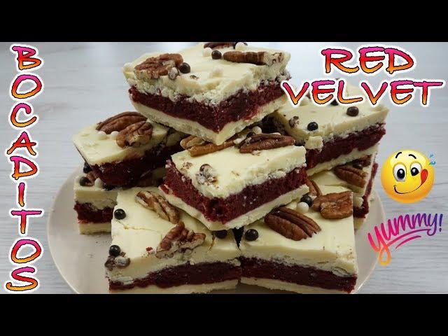 Bocaditos de CHOCOLATE BLANCO con RED VELVET (TERCIOPELO ROJO)