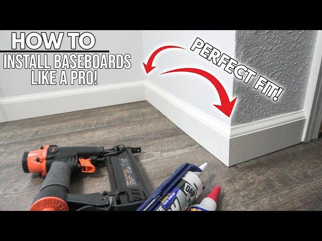 How To Install Baseboard Like A Professional With No Gaps! DIY Pro Tips And Tricks For Beginners!