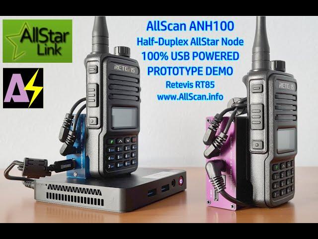 AllScan ANH100 Simplex AllStar Node - 100% USB Powered - Prototype Demo - URI101 URI141 RT85 ASL3