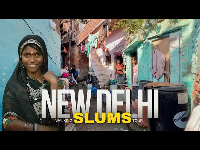 World's Largest Slums - NEW DELHI INDIA  Walking Tour in 2024