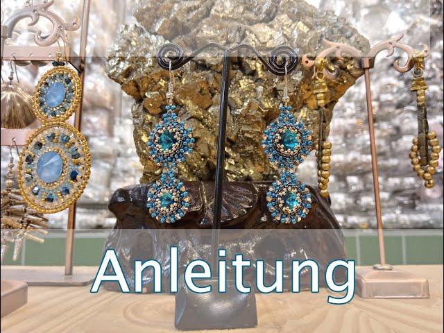 Peyote Perlen Ohrringe mit Swarovski Rivoli Anleitung