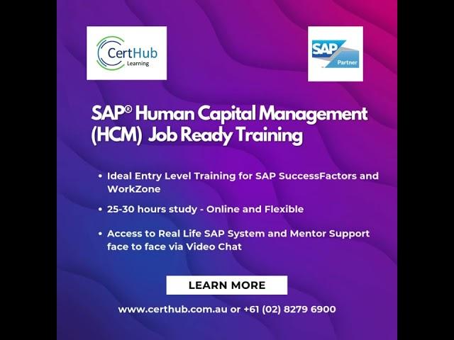 SAP Human Capital Management (HCM) - Job Ready Training from CertHub