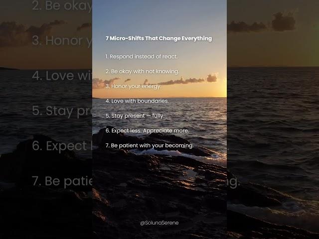7 Micro-Shifts That Change Everything #motivationalquotes #inspirationalquotes #gentleliving