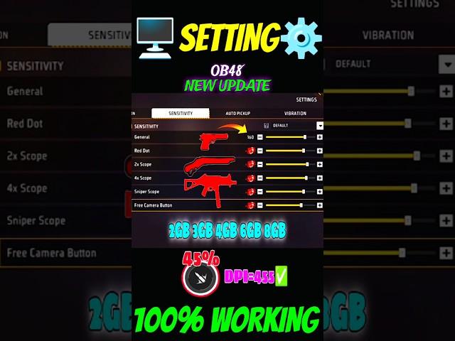 All Weapons  Auto HEADSHOT ️ Sensitivity Settings  Oppo A53 +DPI  || Desert Eagle || m1887