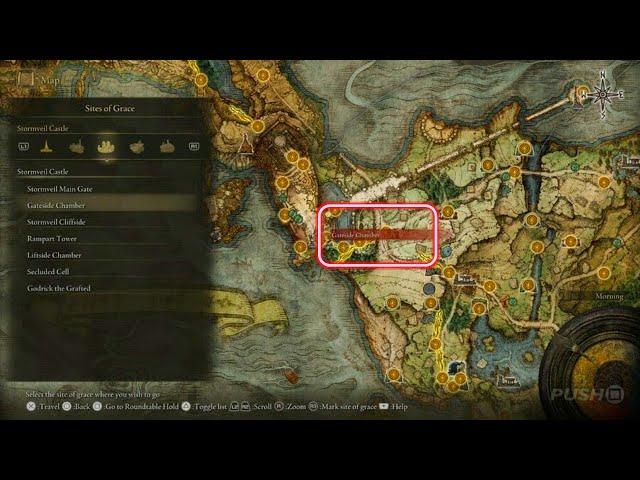 How to find the Gateside Chamber Site of Grace in Stormveil Castle - Elden Ring