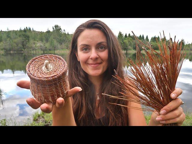 Making a Basket from PINE NEEDLES | Start to Finish Project