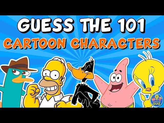 Guess the "101 CARTOON CHARACTERS" QUIZ! | CHALLENGE/TRIVIA