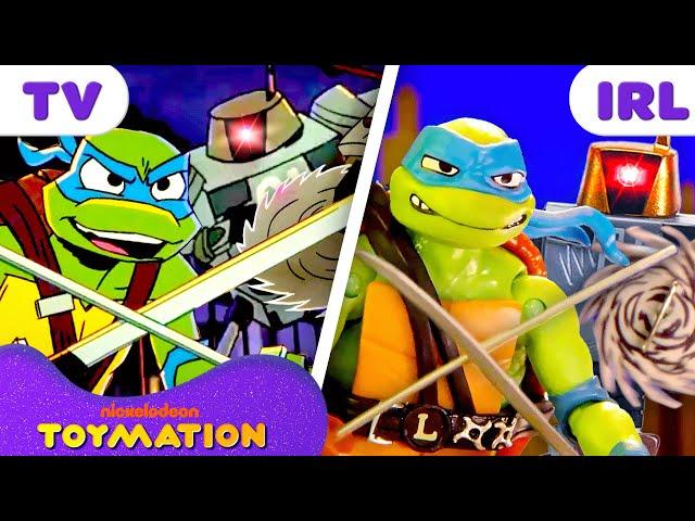 Ninja Turtle LEONARDO Fights Alone! | TMNT Toys | Toymation