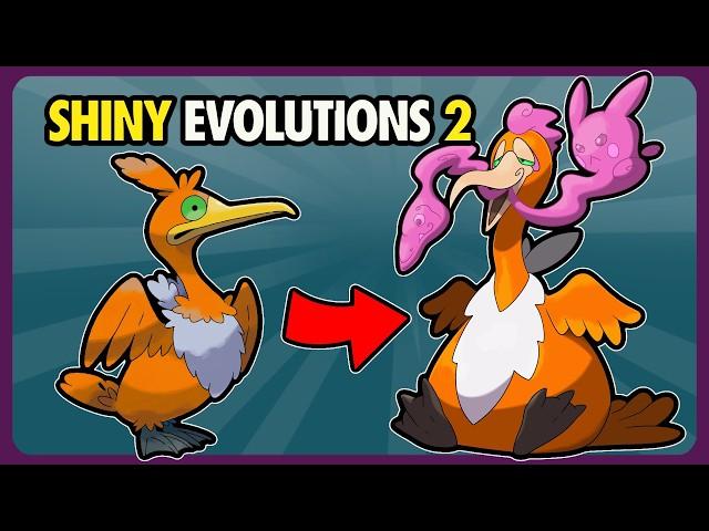 WHAT IF SHINY POKEMON HAD UNIQUE EVOLUTIONS 2?! (drawing unique shiny Fakemon)