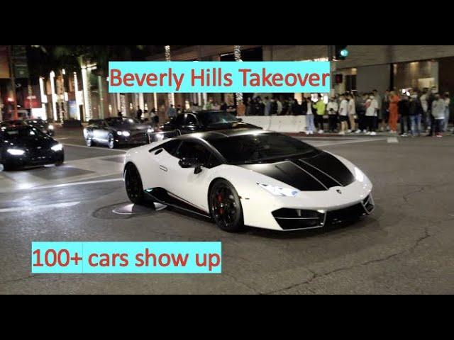 Malibu Autobahn turns into Beverly Hills Takeover (100+ Cars)