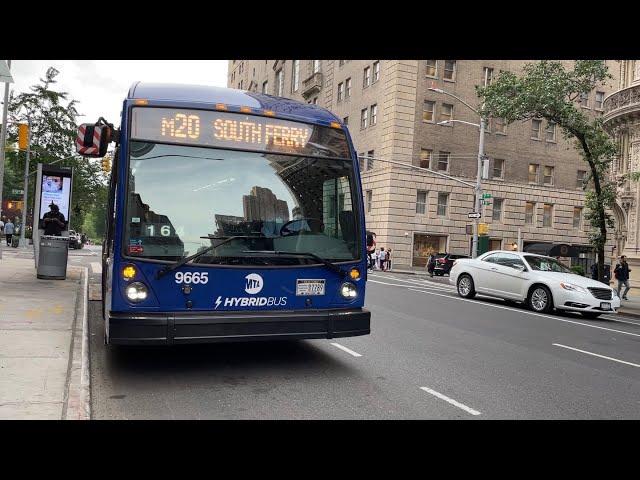 MTA M20 bus #9665 full ride from 7th Av & W 58 St to 7th Av & W 44 St.