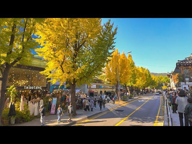 A beautiful Autumn Has Come To Samcheong-ro Street Seoul | Walking Tour Korea 4K HDR