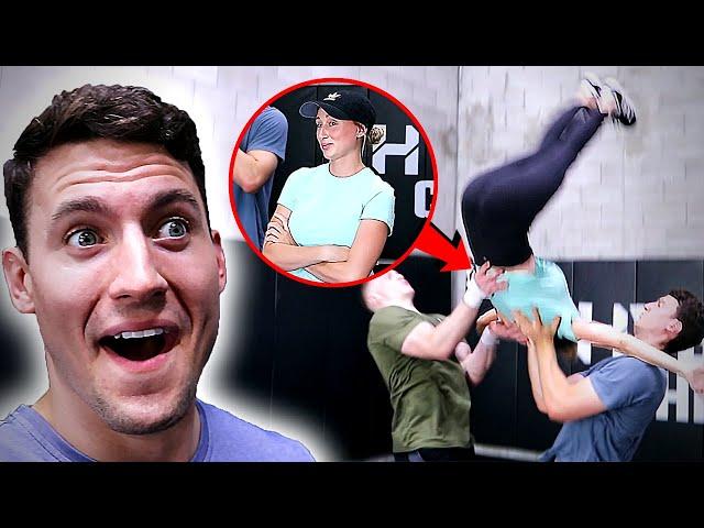 Cheer Mom wants to fly!? *GONE WRONG*