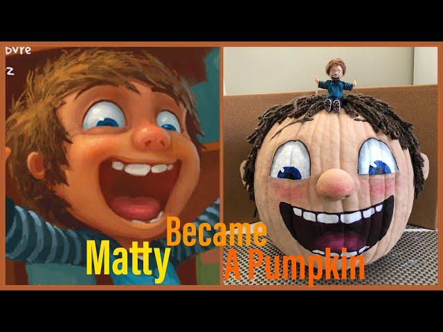 Pumpkin craft for reading season! Making Matty from “Too much glue” out of pumpkin.